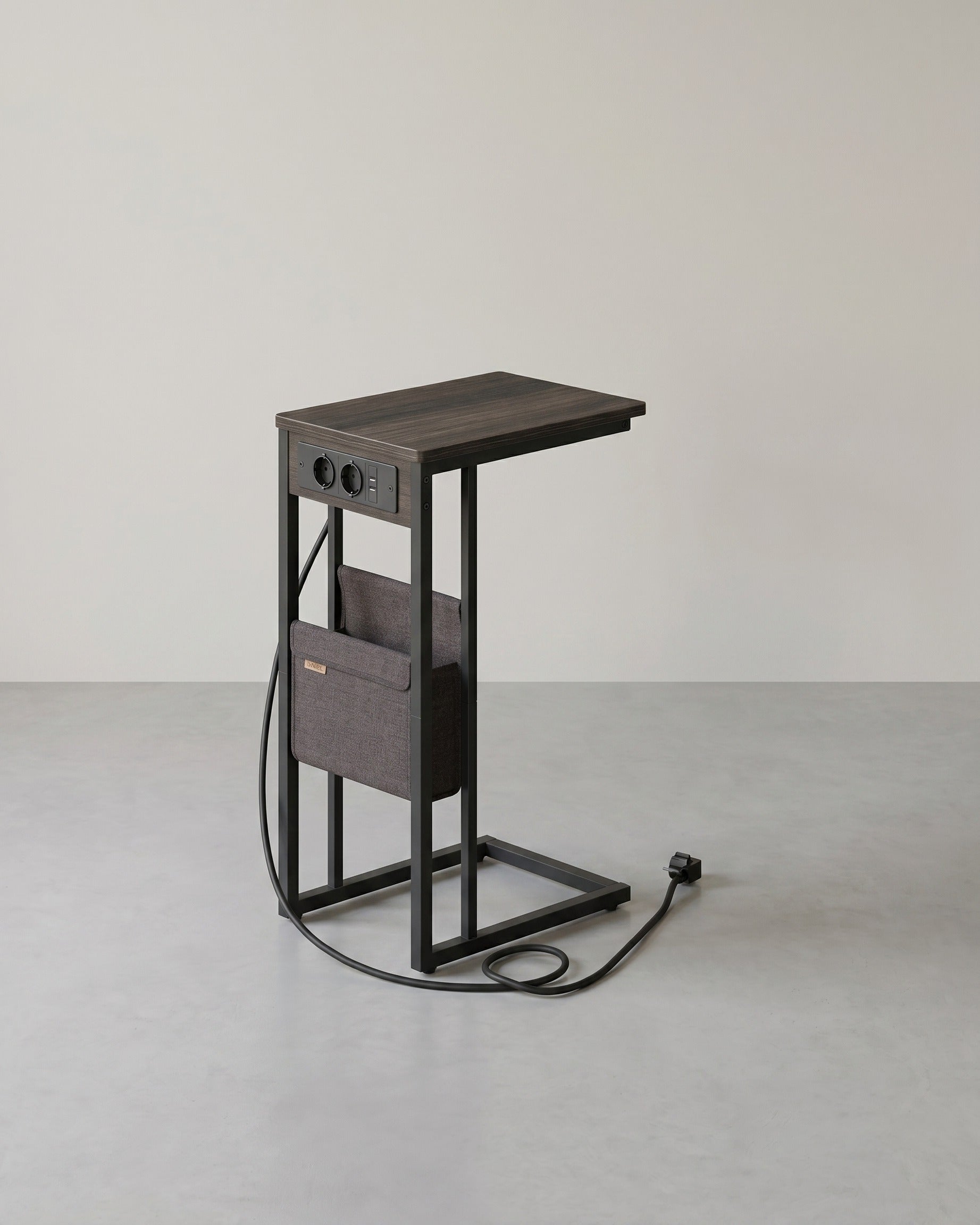Bijzettafel met Stopcontact - Laptoptafel - C - Vorm - De Vries Meubels