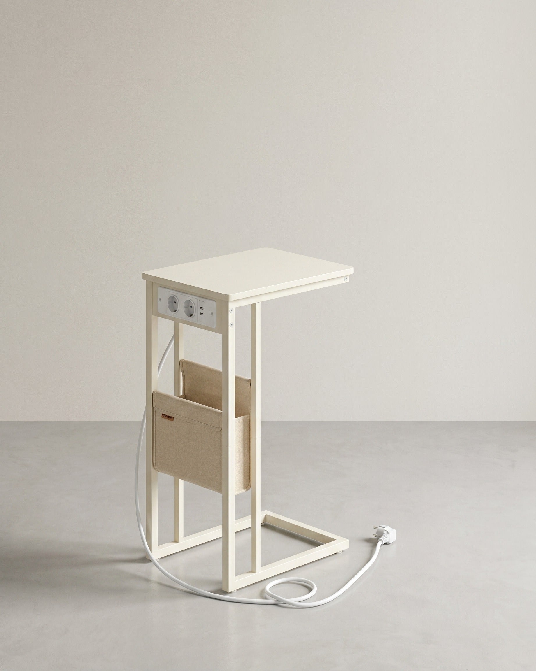 Bijzettafel met Stopcontact - Laptoptafel - C-Vorm