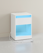 Moderne Nachtkast met LED - Verlichting en Stopcontacten - USB - aansluiting - De Vries Meubels