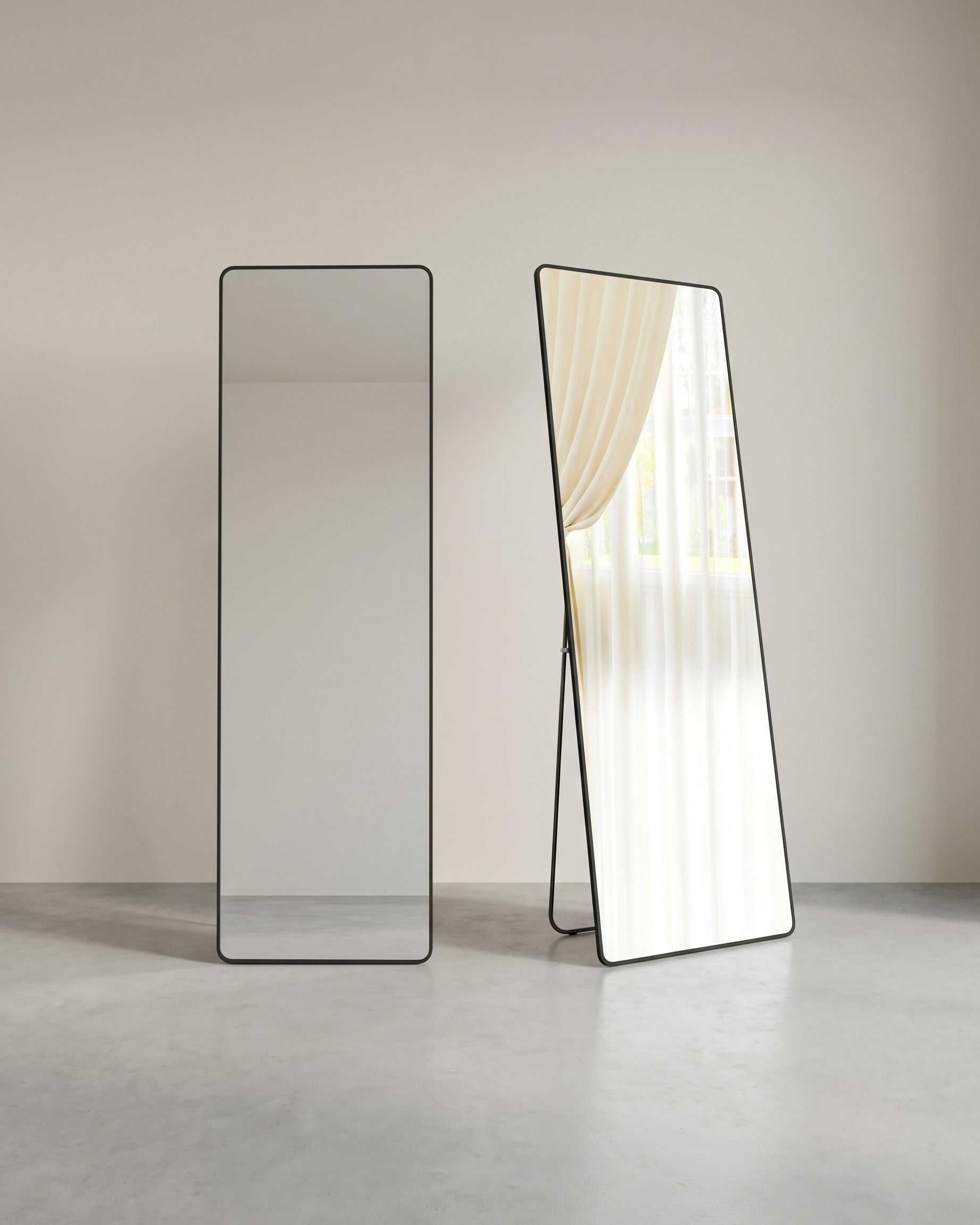 Staande Spiegel 160 x 50 cm – Rechthoekig Design – Vrijstaand of Wandmontage - De Vries Meubels
