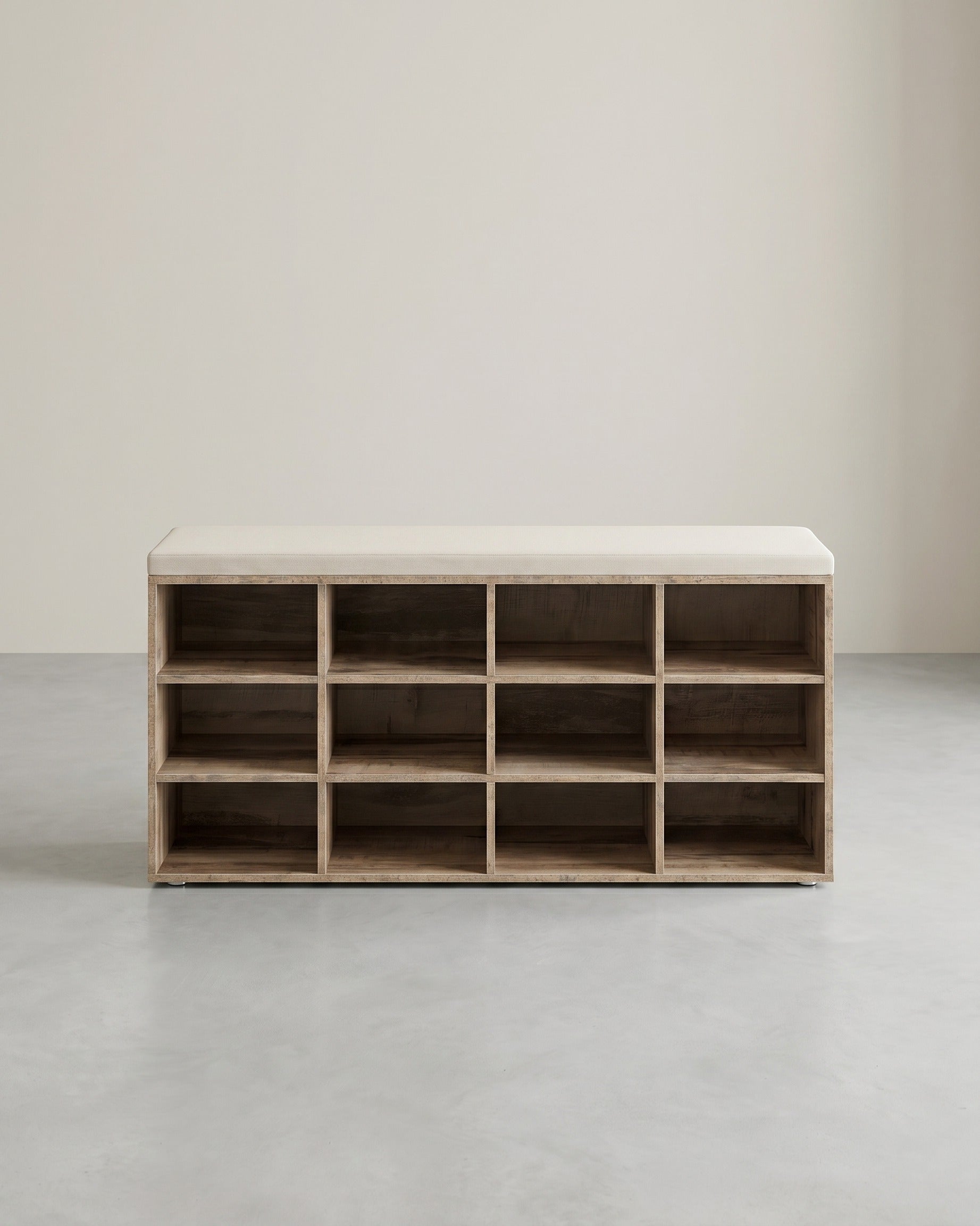 Opbergkisten – Schoenenbank met Opbergruimte – 9 Vakken – Verstelbare Planken – 30,3 x 78,5 x 48 cm – Spaanplaat – Schuim – Linnenlook Bekleding – Max. Belastbaarheid 136 kg