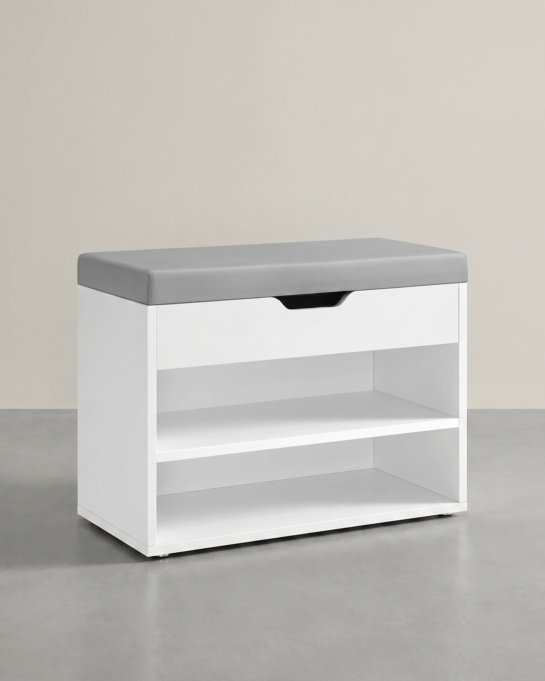 Opbergbank met Zitkussen – Schoenenbank met Klep en Vakken – 60 cm – Multifunctioneel & Comfortabel