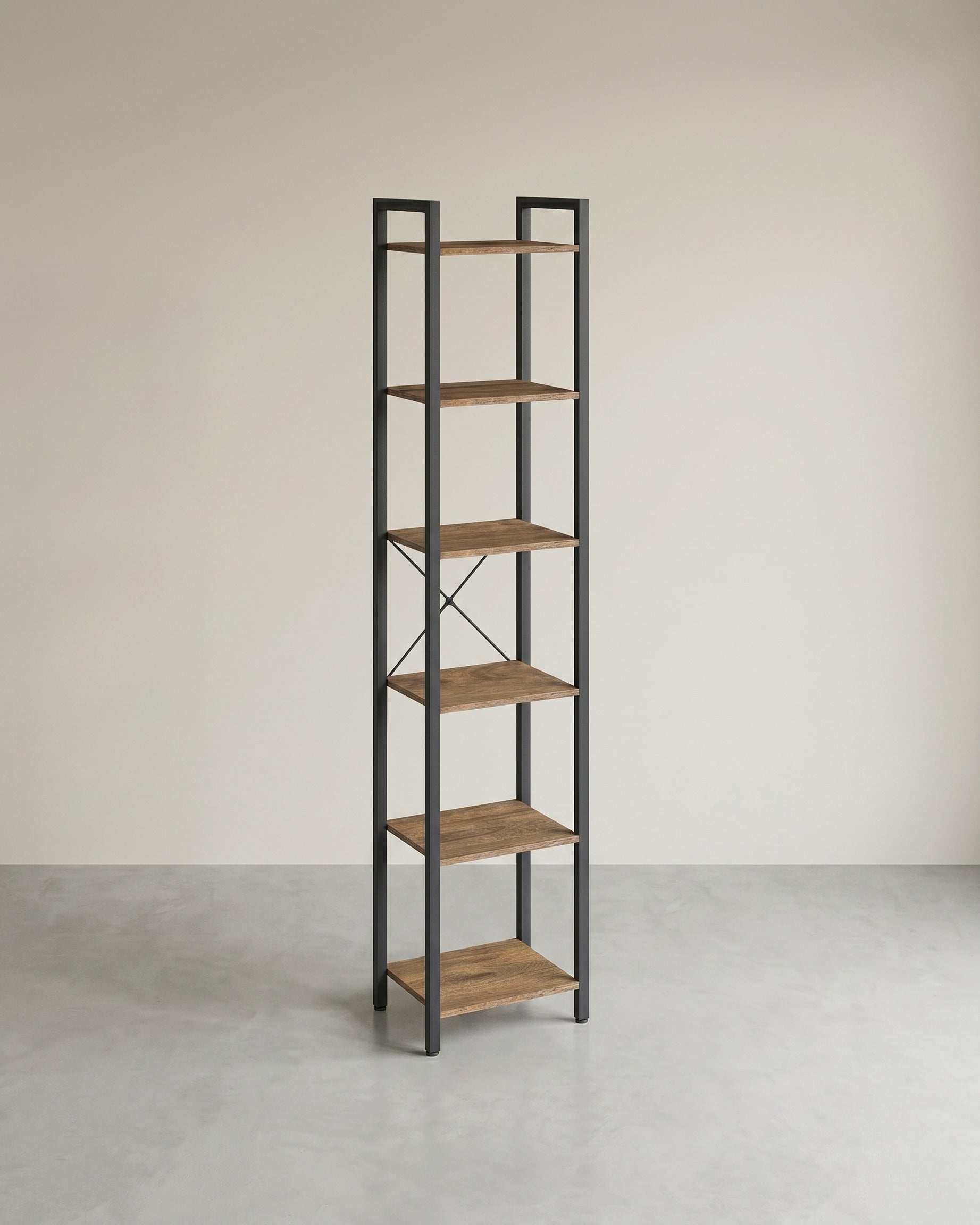 Boekenkast Industrieel - 6 Niveaus - Stabiel Metalen Frame