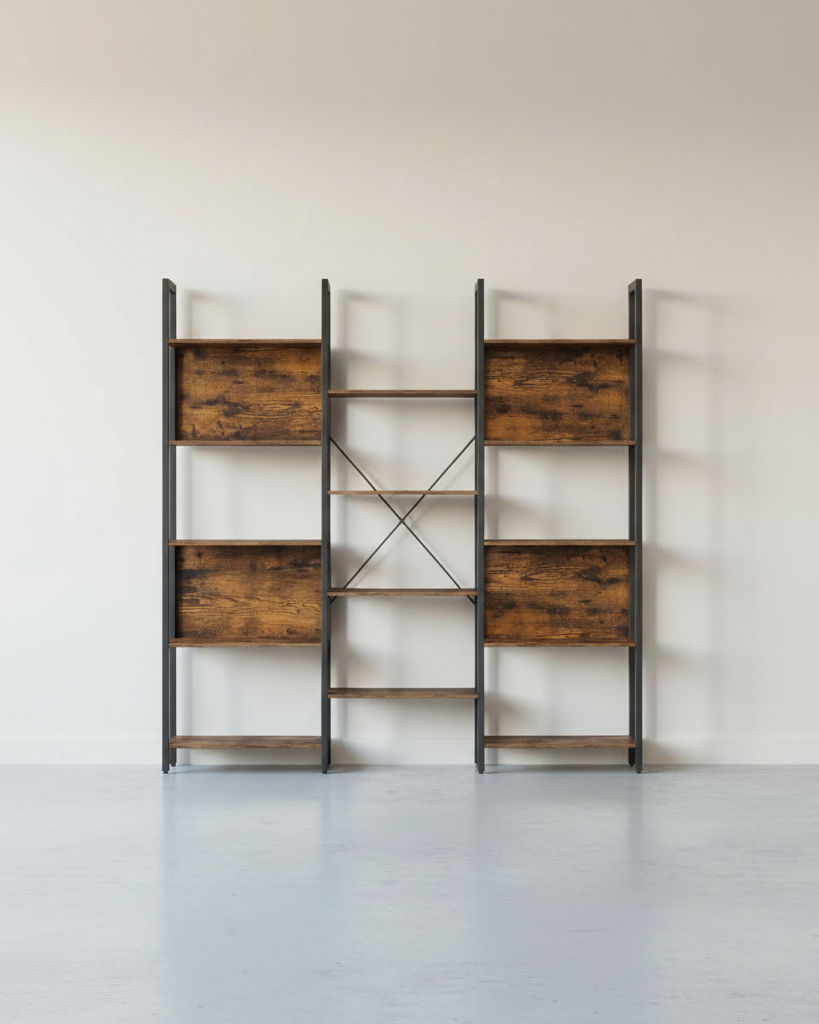 Boekenkast Industrieel - Ladderrek - 14 Planken - Stabiel Metalen Frame - De Vries Meubels
