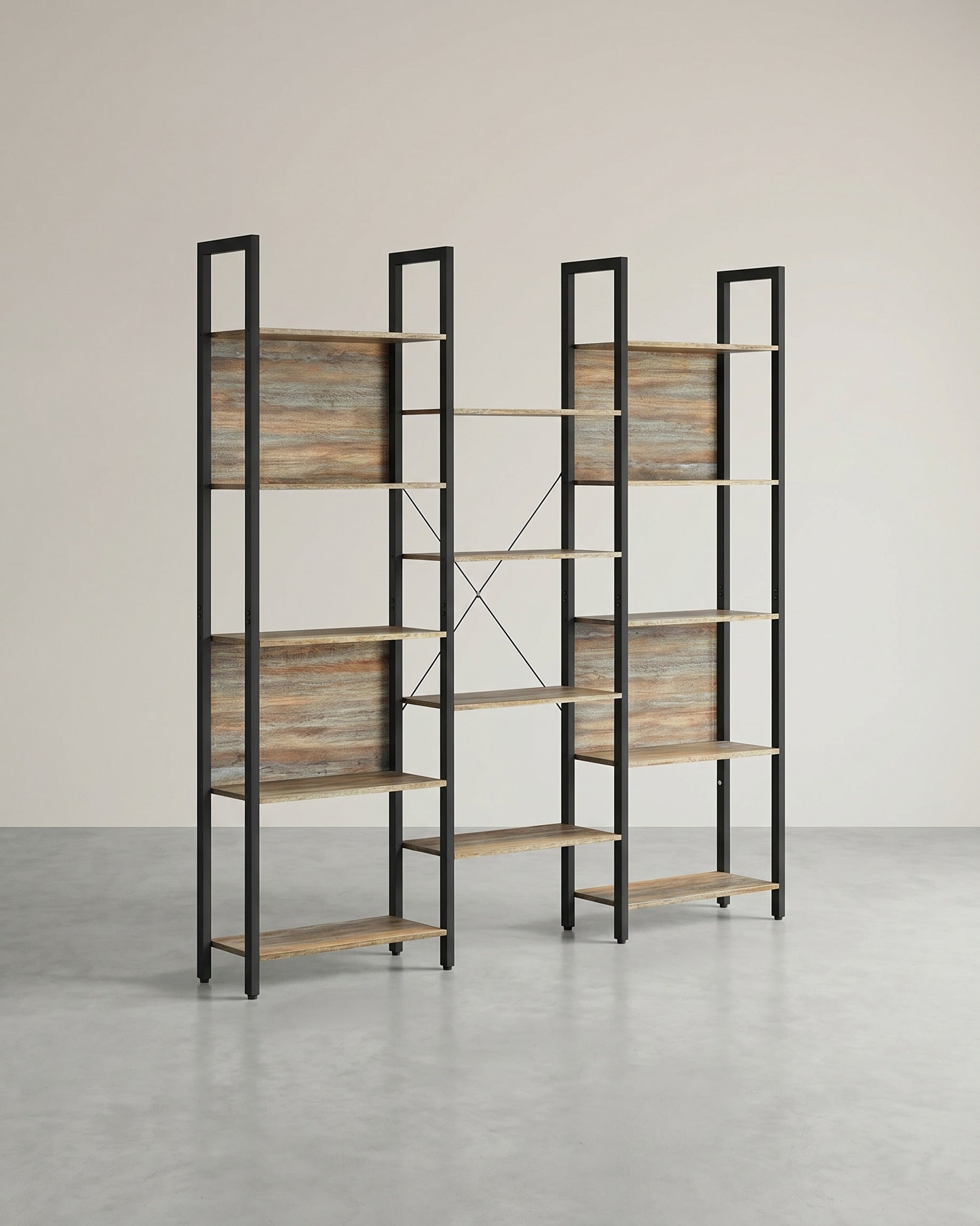 Boekenkast Industrieel - Ladderrek - 14 Planken - Stabiel Metalen Frame