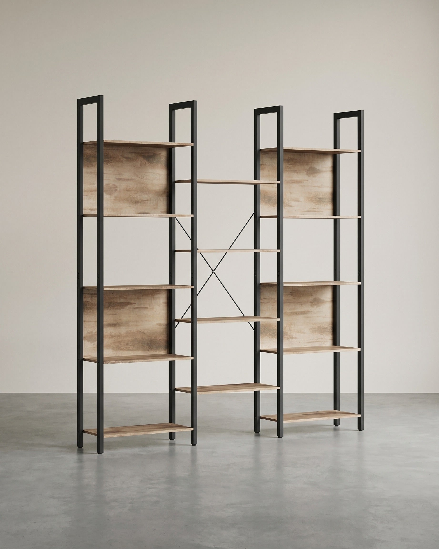 Boekenkast Industrieel - Ladderrek - 14 Planken - Stabiel Metalen Frame