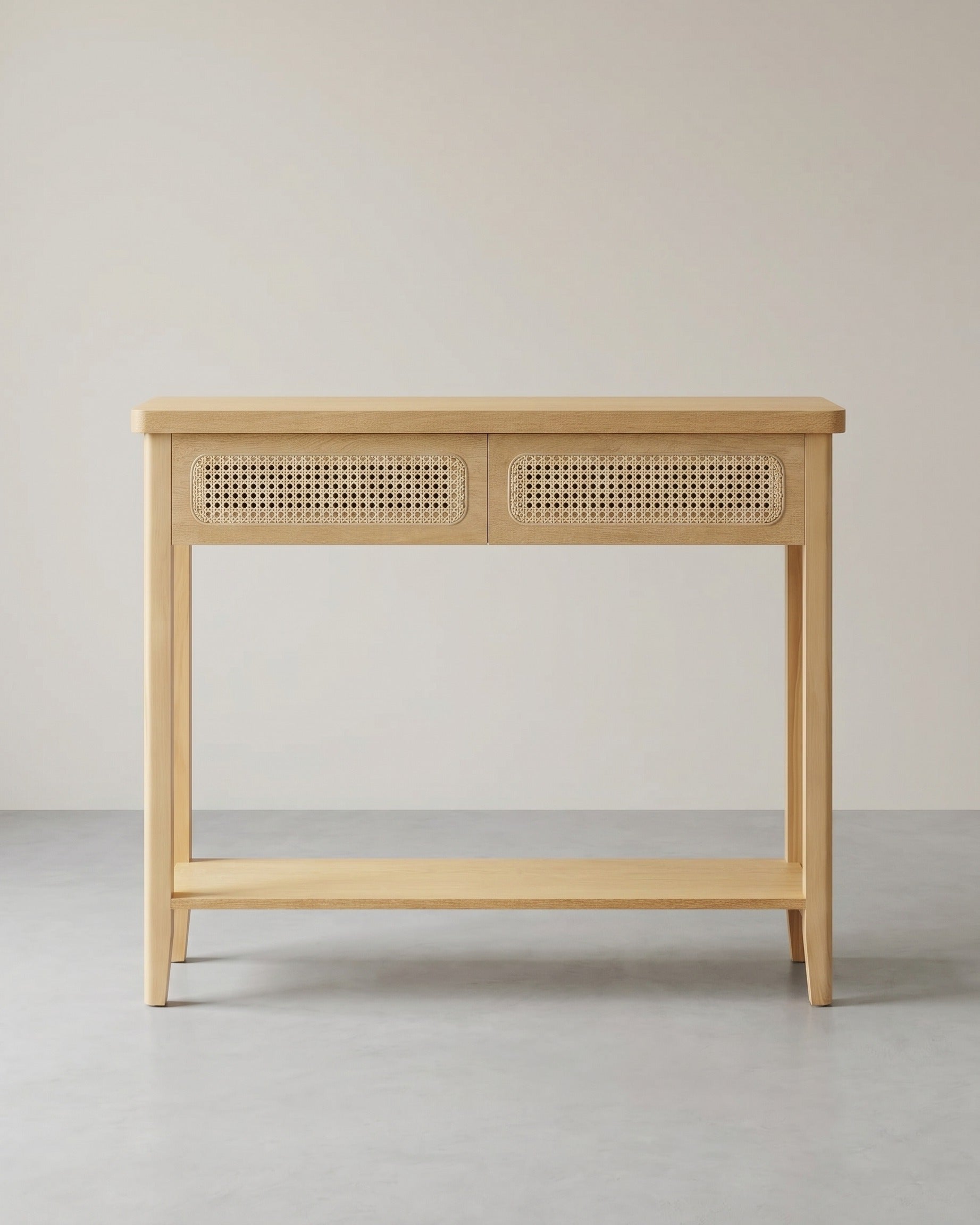 Consoletafel met Lades en Rattan Front – BOHO Wandtafel - Modern Design – 100 cm Breed