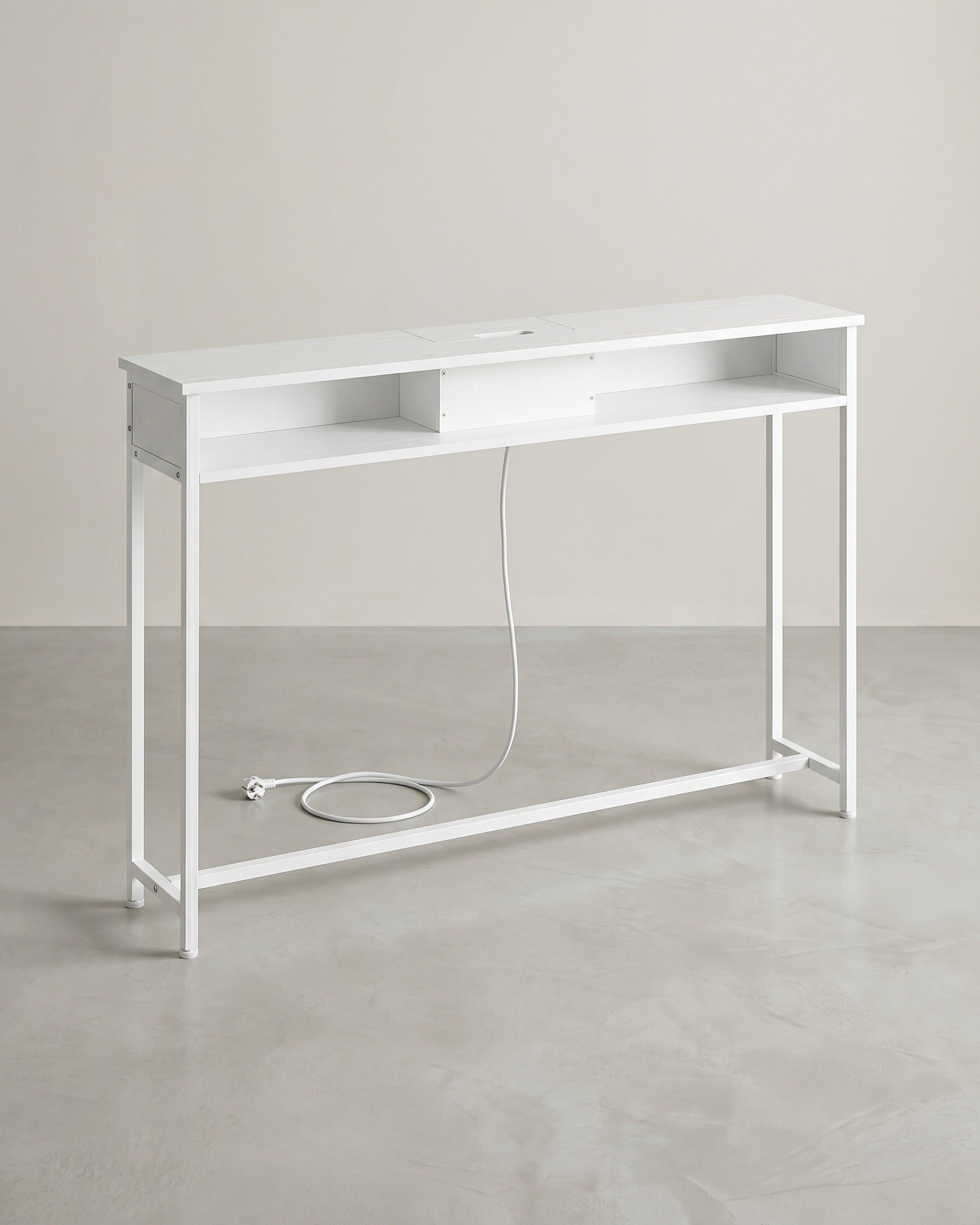 Consoletafel – Met Geïntegreerde Stopcontacten – Ruimtebesparend – 2 Vakken