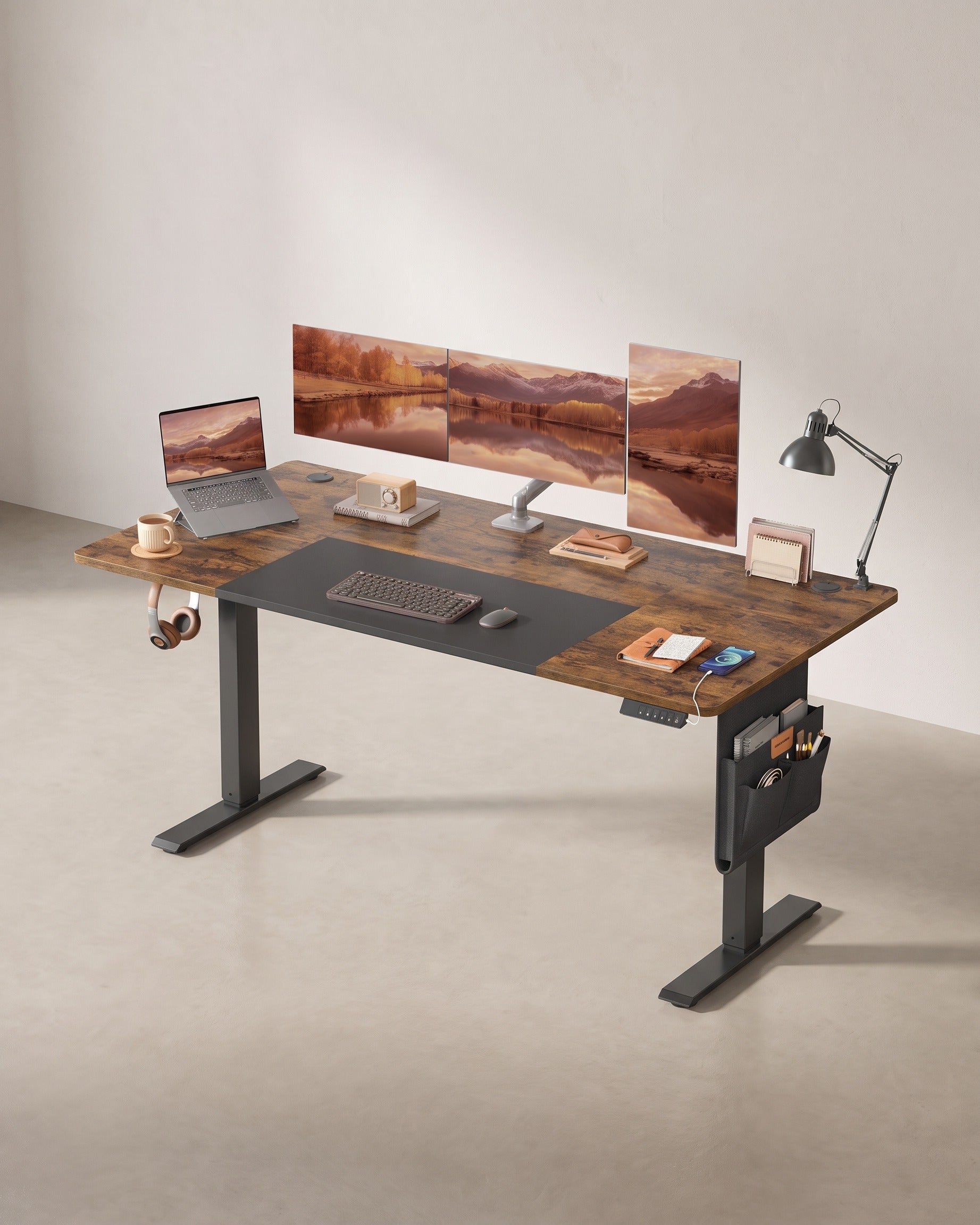 Complete Werkplek Budget - Elektrisch Zit - Sta Bureau + Ergonomische Bureaustoel - In Hoogte Verstelbaar Bureau - (Thuis)kantoor - De Vries Meubels