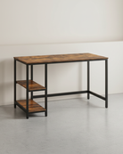 Bureau - Computertafel - Bureautafel met 2 legplanken rechts of links - Industrieel ontwerp - De Vries Meubels