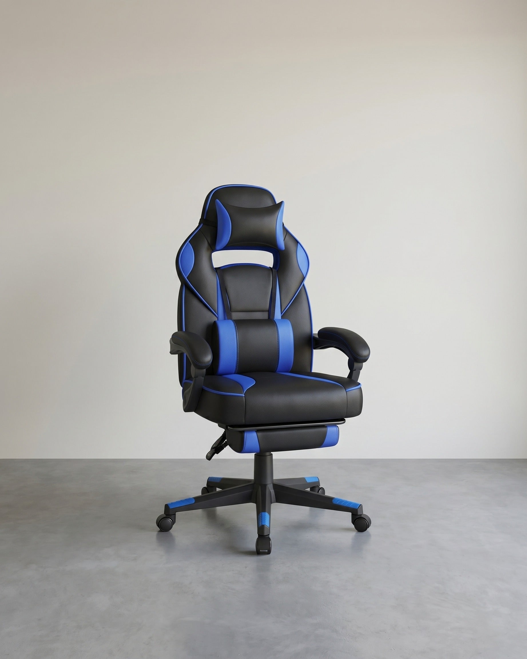 Gamestoel - Ergonomische Gamingstoel - Verstelbaar Bureaustoel - Hoofdkussen en Voetensteun