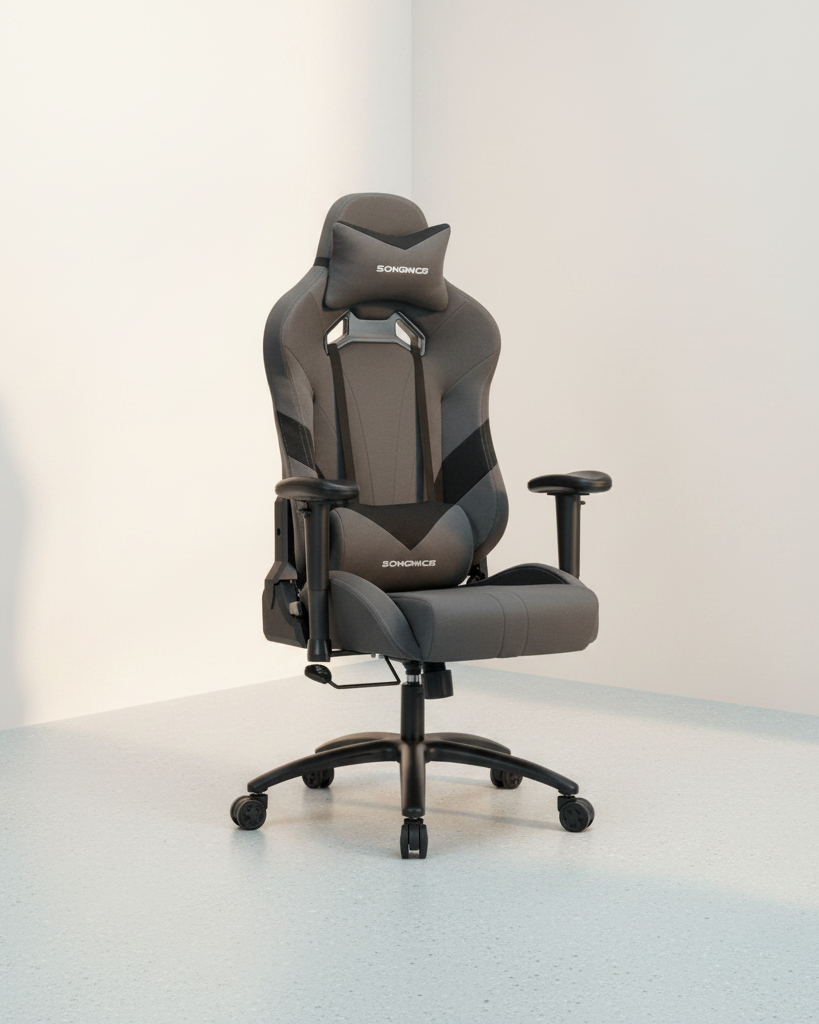 Ergonomische Gamingstoel - Verstelbaar Bureaustoel - Grijs - De Vries Meubels