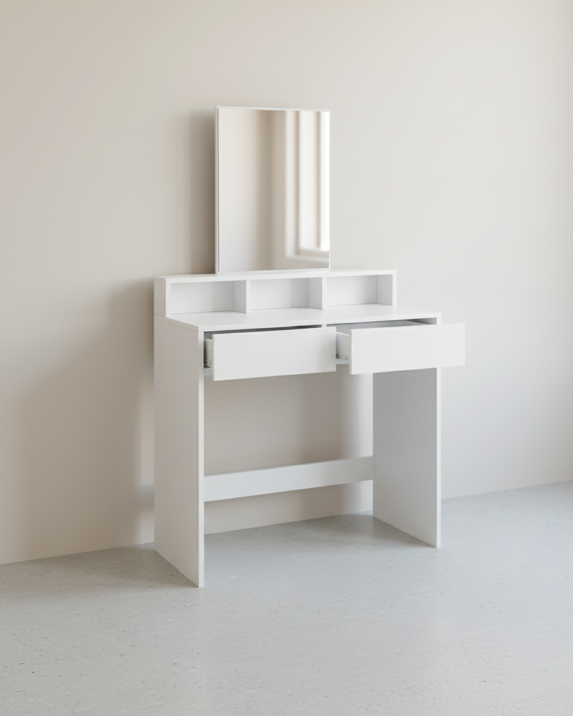 Kaptafel met Laden - Make - up Tafel - Wit - De Vries Meubels