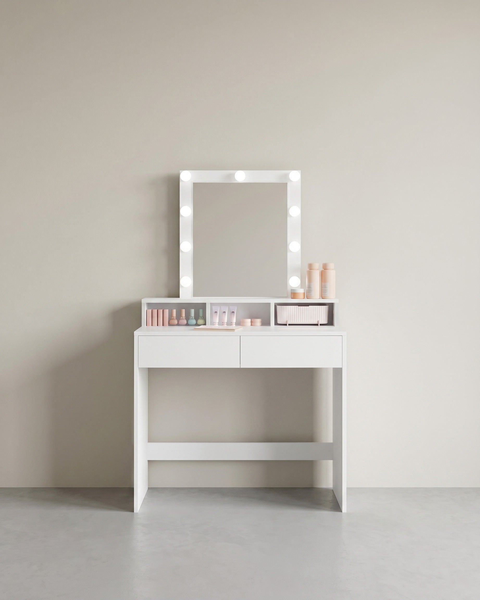Kaptafel met Verlichting - Make - up tafel - Kaptafel met Lade en Spiegel - De Vries Meubels