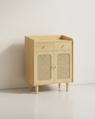Dressoir - Stijlvolle Opbergkast met Rotan & Massief Houten Poten - De Vries Meubels