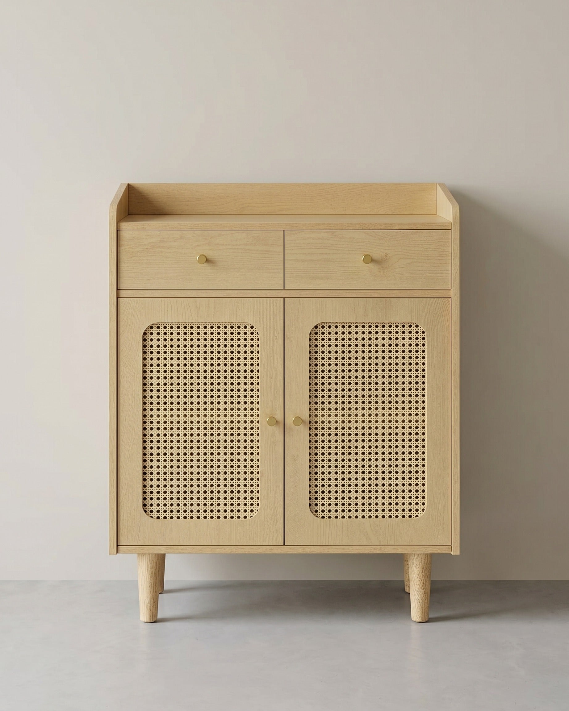Dressoir - Stijlvolle Opbergkast met Rotan & Massief Houten Poten - De Vries Meubels