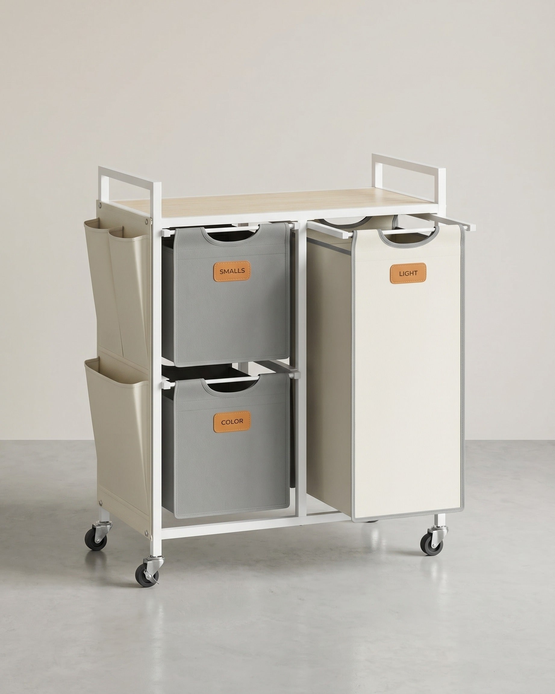 Wasmand Wagen - Waswagen - Wasmand op Wieltjes - De Vries Meubels
