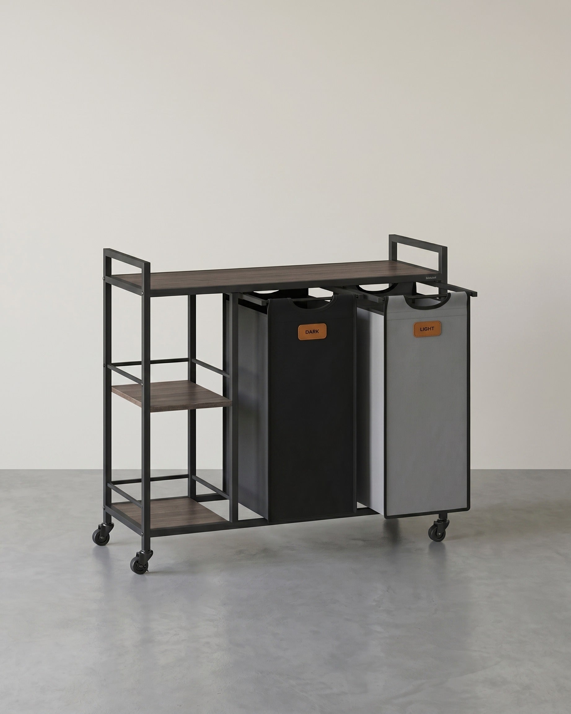 Wasmand Wagen 2 x 50L - Wasmand met Wieltjes - De Vries Meubels