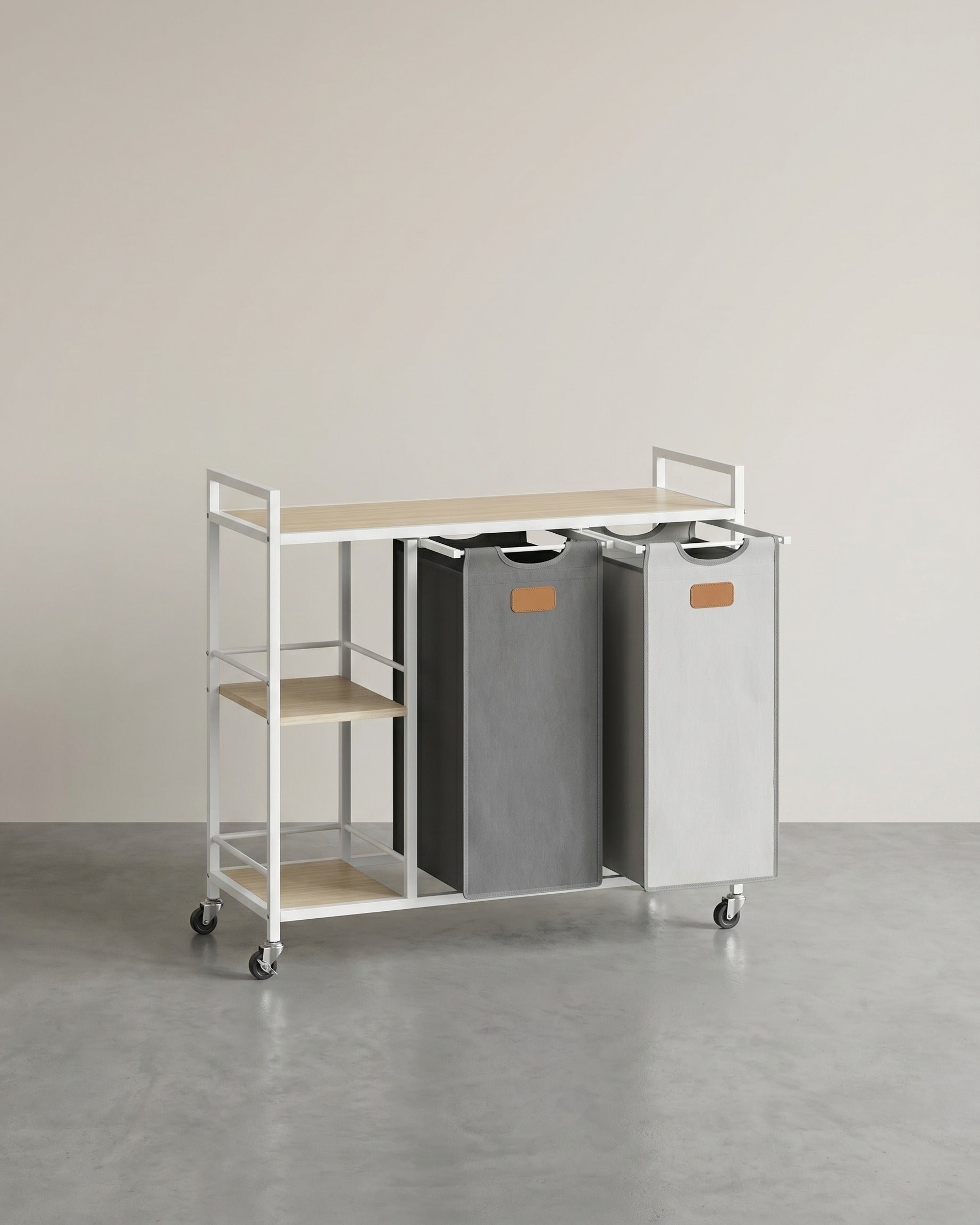 Wasmand Wagen 2 x 50L - Wasmand met Wieltjes