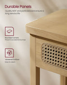 BOHO Console Table - Rattan Drawer Front - 2 Drawers - Open Shelf - Entryway or Living Room