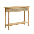 BOHO Console Table - Rattan Drawer Front - 2 Drawers - Open Shelf - Entryway or Living Room