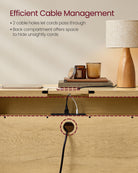 BOHO Console Table - With Charging Station - Rattan Drawer - Compact Storage