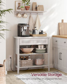 BOHO Console Table - With Charging Station - Rattan Drawer - Compact Storage