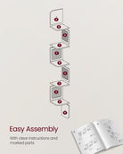 BOHO Corner Shelf - 5 Tiers - Wall-Mounted - PVC Rattan Sides - Space-Saving Design