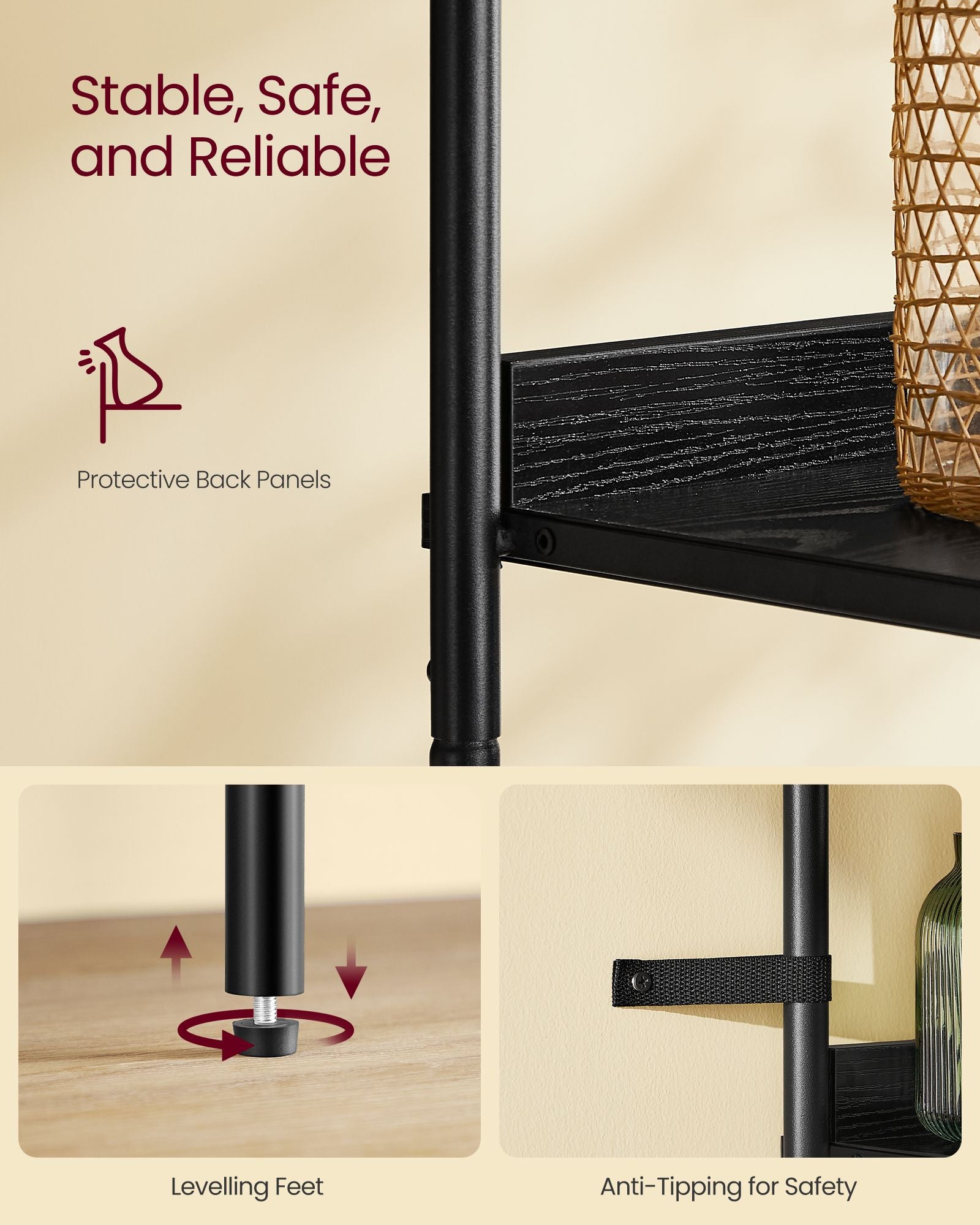 BOHO Tall Bookcase, Rattan Cabinet, Narrow/Wide, Open/Enclosed Storage