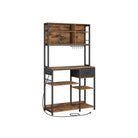 Baker's Rack, Power Strip, Coffee Bar, Fabric Drawer, Hooks, Adjustable Shelves