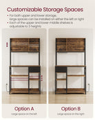 Baker's Rack, Power Strip, Coffee Bar, Fabric Drawer, Hooks, Adjustable Shelves