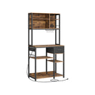 Baker's Rack, Power Strip, Coffee Bar, Fabric Drawer, Hooks, Adjustable Shelves