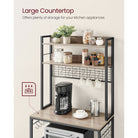 Baker's rack, power outlet, 5-tier kitchen stand, hooks, adjustable shelf