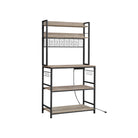 Baker's rack, power outlet, 5-tier kitchen stand, hooks, adjustable shelf