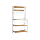 Baker's rack, power outlet, 5-tier kitchen stand, hooks, adjustable shelf