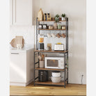 Baker's rack, power outlet, 5-tier kitchen stand, hooks, adjustable shelf