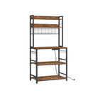 Baker's rack, power outlet, 5-tier kitchen stand, hooks, adjustable shelf