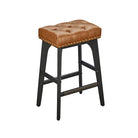Bar Stools with Backless Design – Tufted PU Leather – Set of 2 – 26" Seat Height