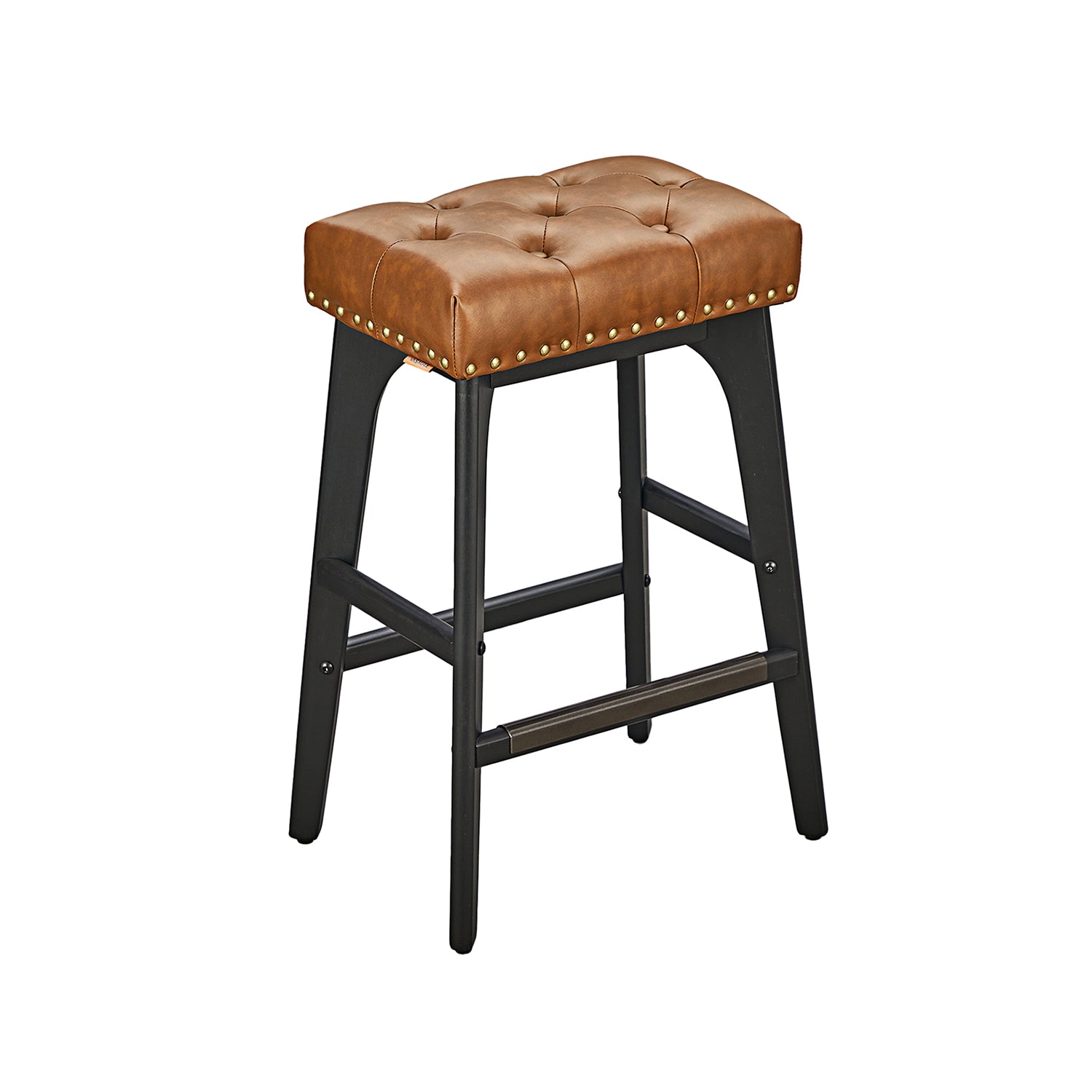 Bar Stools with Backless Design – Tufted PU Leather – Set of 2 – 26" Seat Height