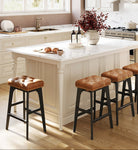 Bar Stools with Backless Design – Tufted PU Leather – Set of 2 – 26" Seat Height