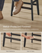 Bar Stools with Backless Design – Tufted PU Leather – Set of 2 – 26" Seat Height