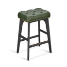 Bar Stools with Backless Design – Tufted PU Leather – Set of 2 – 26" Seat Height