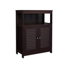 Bathroom storage cabinet - freestanding floor unit - shutter doors - 31.5" wide