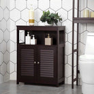 Bathroom storage cabinet - freestanding floor unit - shutter doors - 31.5" wide