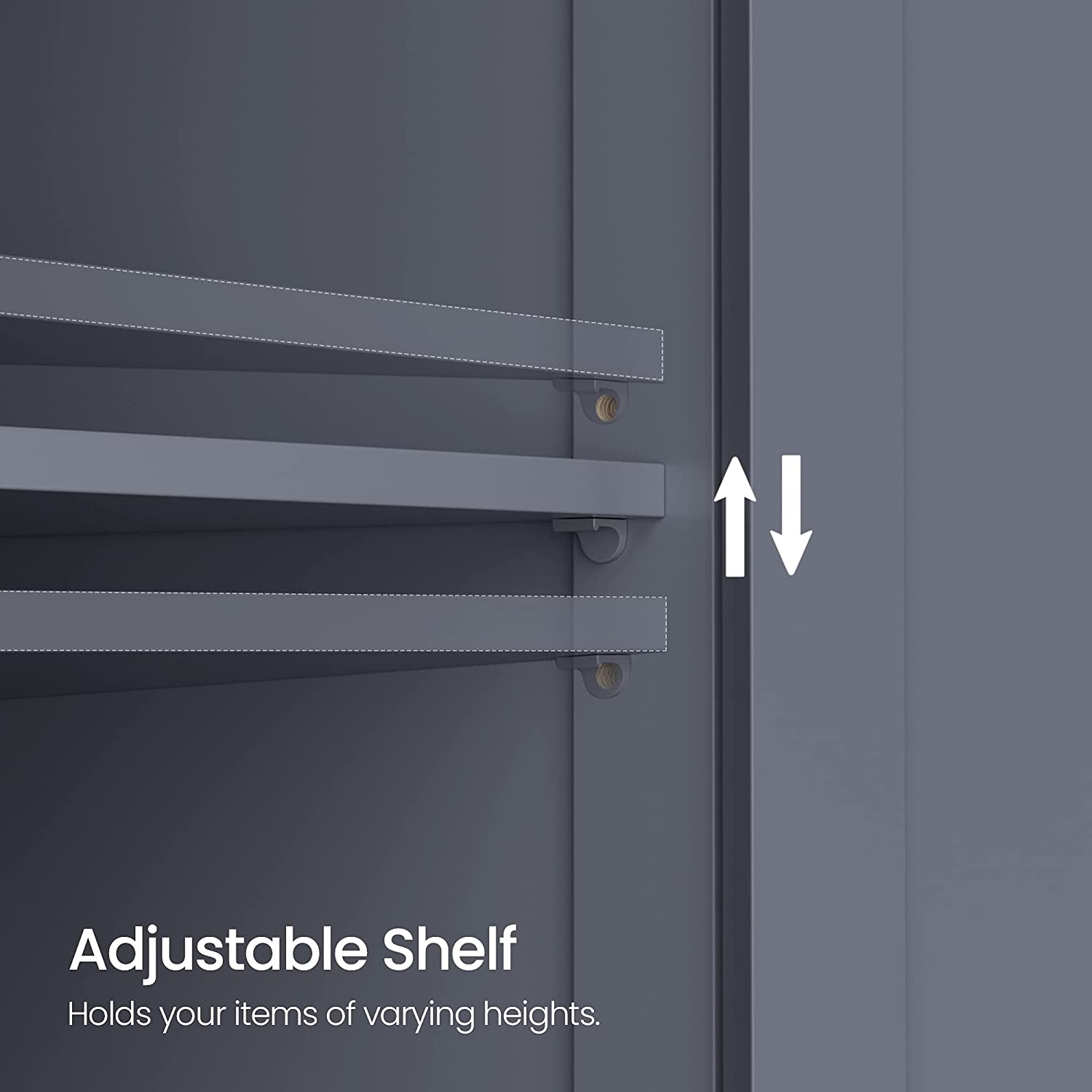 Bathroom storage cabinet - slim freestanding unit - adjustable shelf