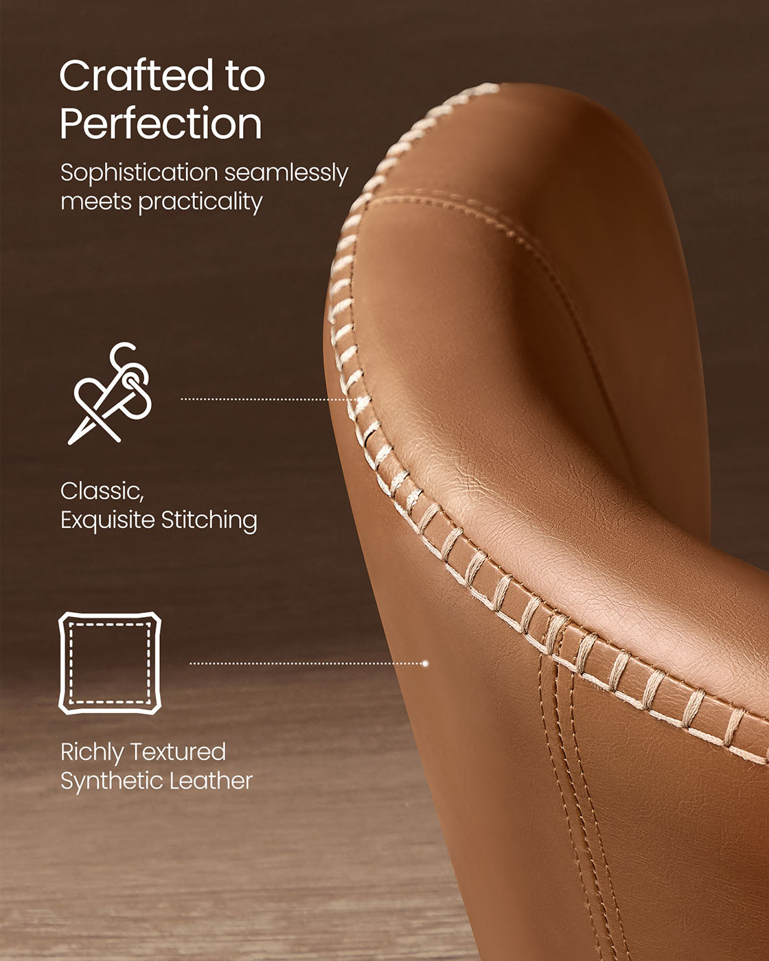 EKHO Collection Dining Chairs – Upholstered Set of 2 – Padded Seat – Metal Legs