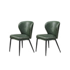 EKHO Collection Dining Chairs – Upholstered Set of 2 – Padded Seat – Metal Legs
