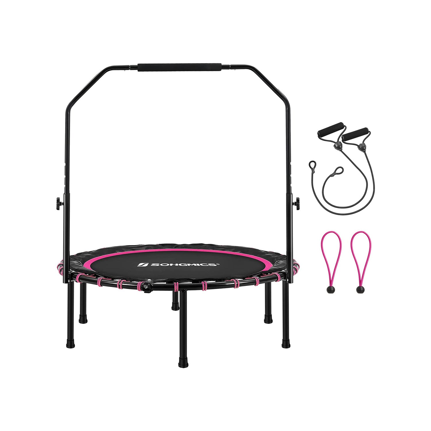 Fitness trampoline – foldable 40" – adjustable handrail – indoor cardio workout