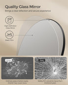 Full-Length Mirror with Hooks and Tray - Standing Frame - Rattan Shelf