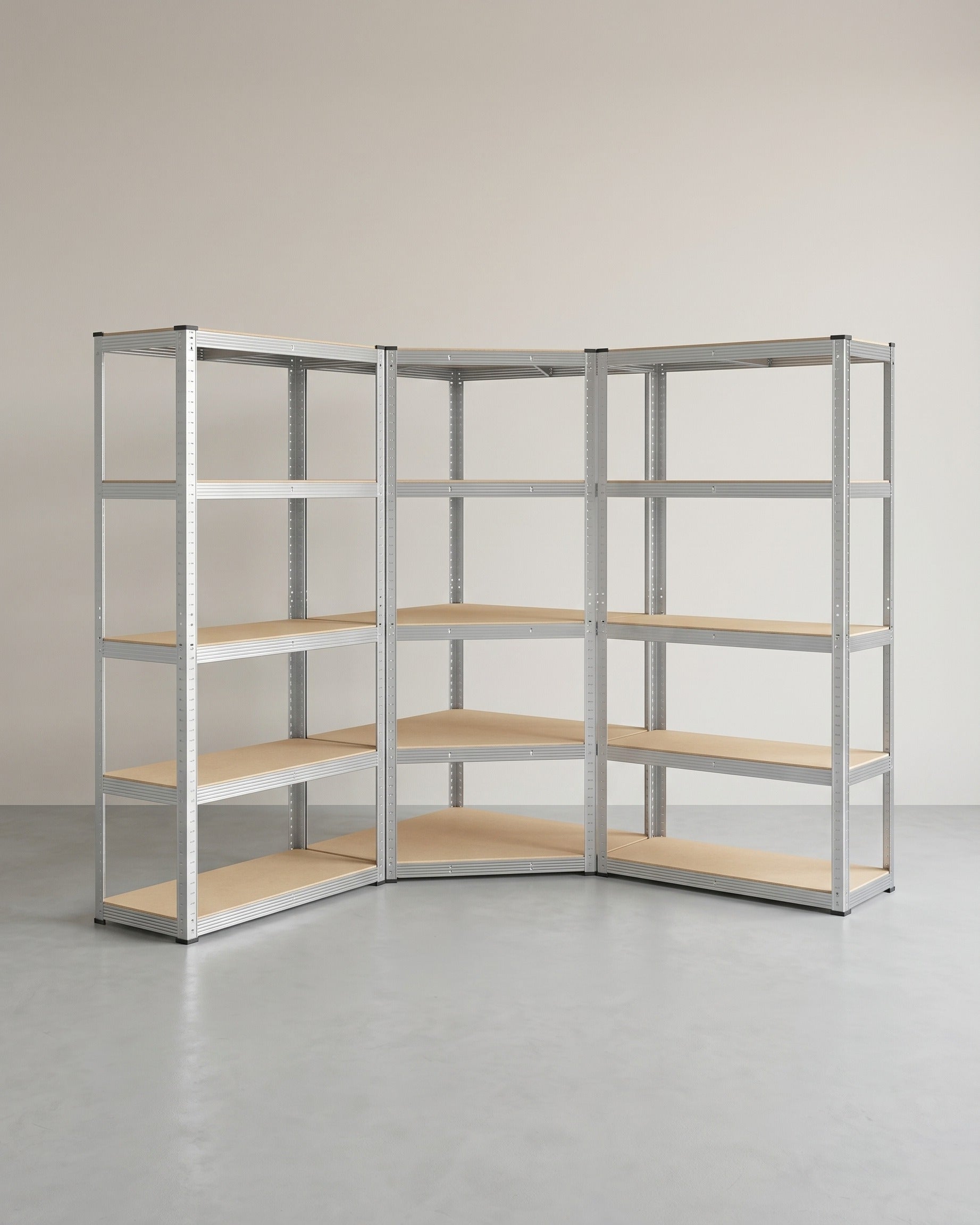 Hoekopbergrek Met Hoge Draagkracht – Modulair Stellingrek – Verstelbare Planken – Voor Garage, Kelder & Opslagruimte